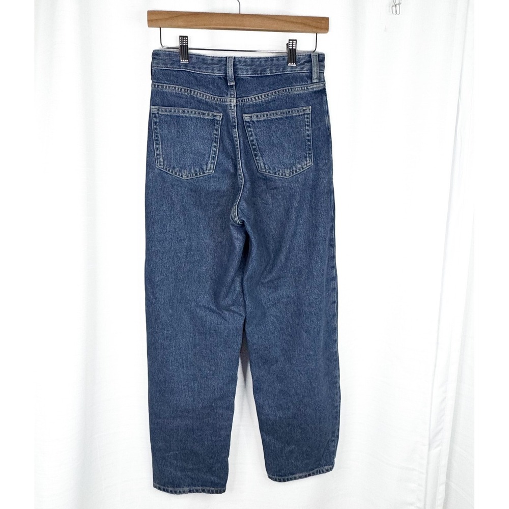 COS Jeans Womens 25 Barrel Tapered High Rise Ankle 100% Cotton Blue Denim EUC - Picture 2 of 12